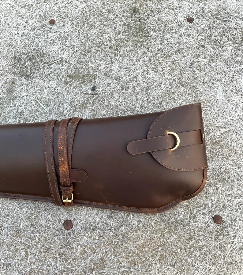 Full Grain Buffalo Leather Rifle Scabbard - Rifle Holster Saddle Scabbard - Handmade Shotgun Case Cover Rifle Fits Winchester Marlin Henry