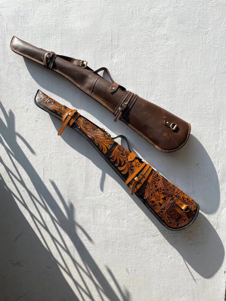 Leather Rifle Scabbard for Lever Action Carbine Horseback- 40 Inches-Hunting Fits Winchester Marlin-Combo Offer-Cowboy