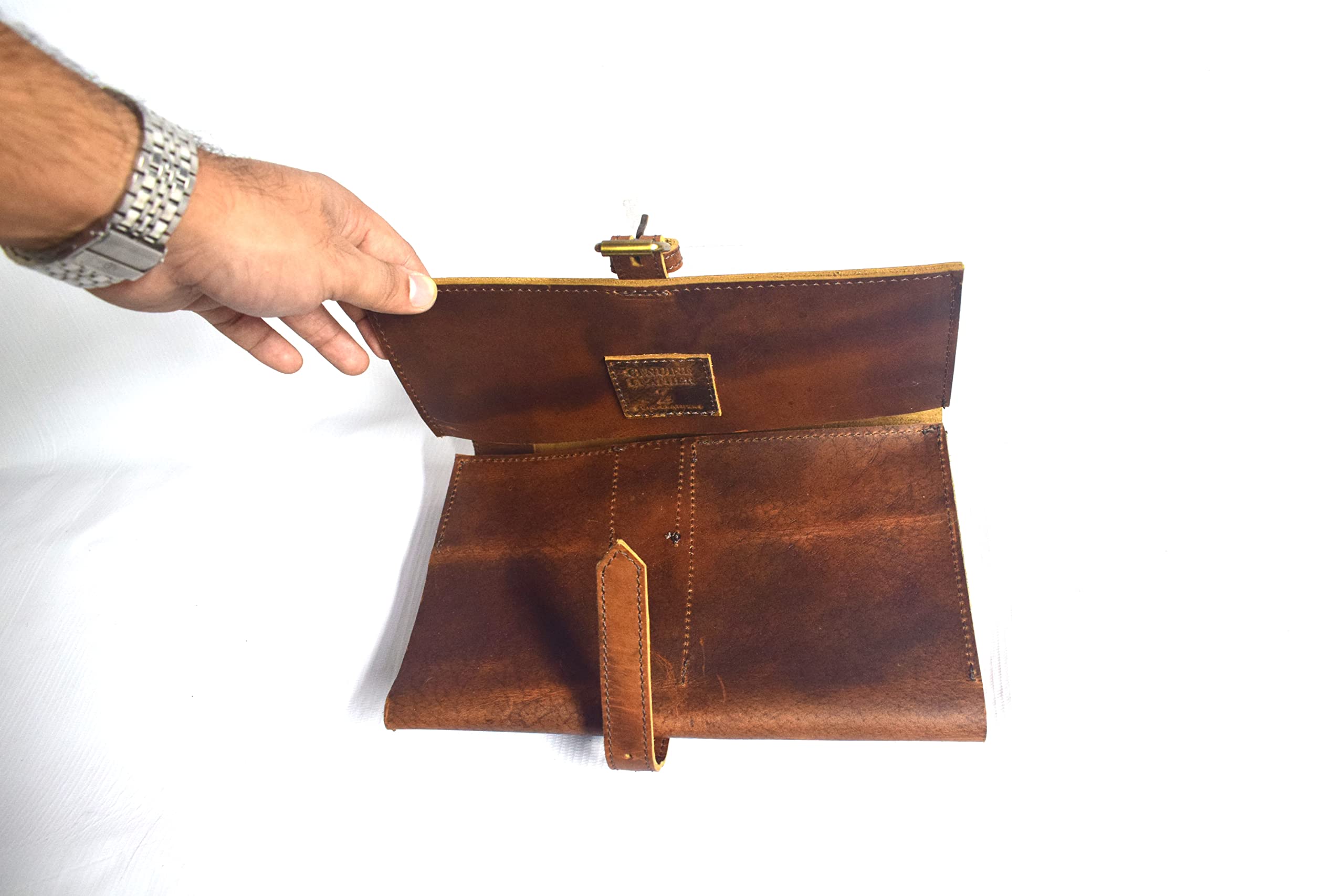 ZOLO LEATHERS Roll Up Tobacco Pouch | Leather Cigar Pipe Case | Pipe Accessories | Travel Humidor, Groomsmen Gifts, Pipe Travel Case Rustic Brown